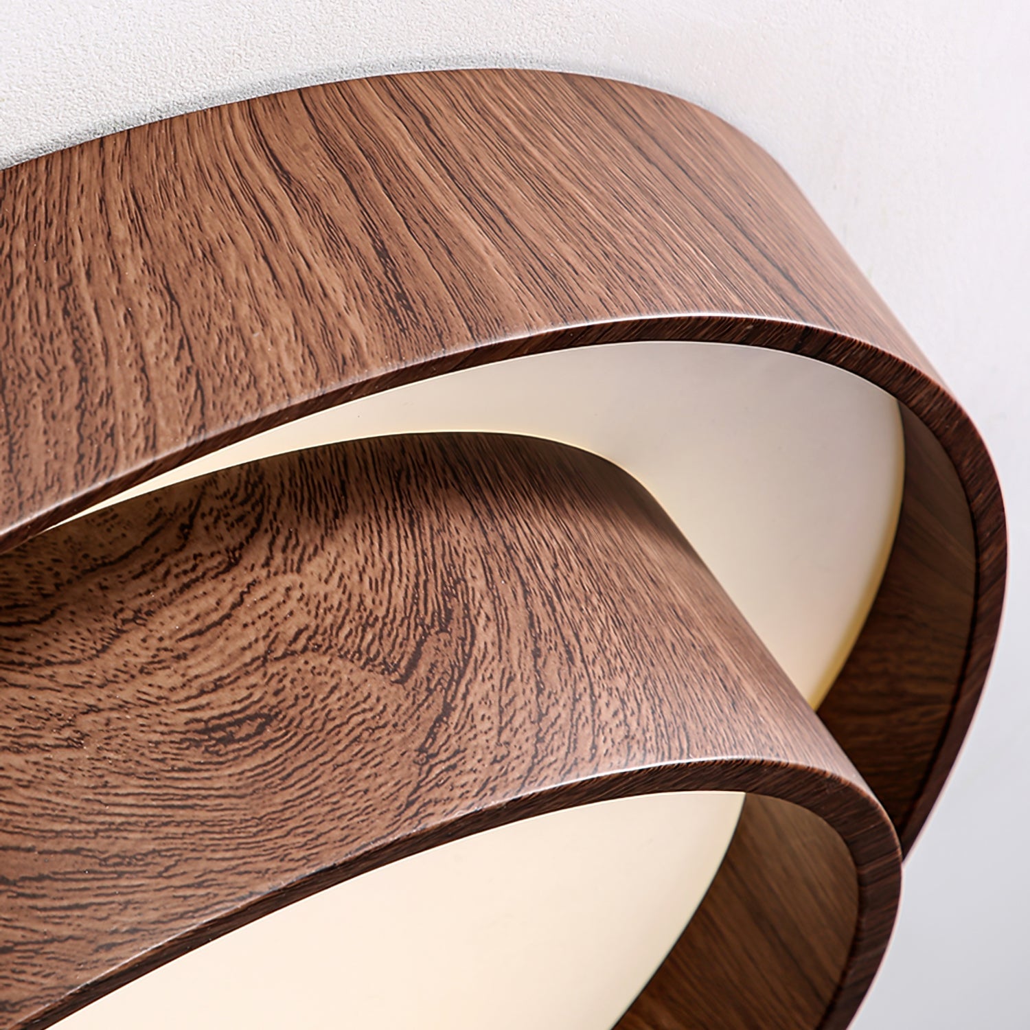 Modern Wooden LED Ceiling Light – Walnut Finish with Soft Ambient Glow