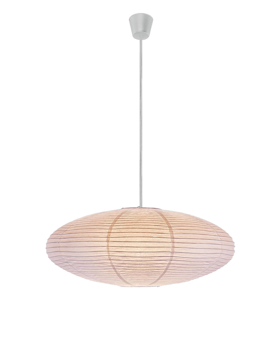Paper hanging lamp in oval shape