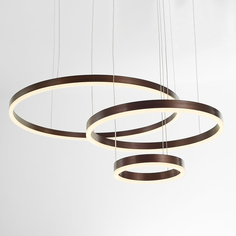 Modern Ring Pendant Light Elegant Black & Gold Metal Design