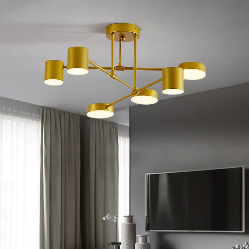 Modern 6 Lights Living Room Ceiling Light with Adjustable Colour Modes
