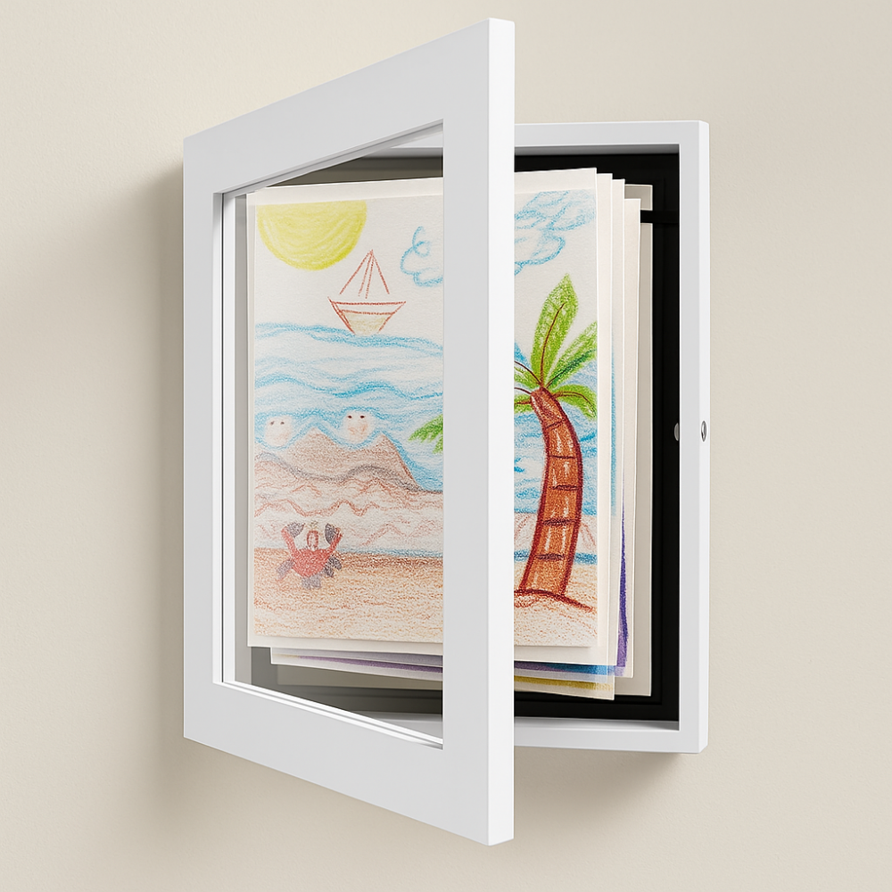 Kids Wall Art Storage Frame Display & Organise Up to 150 Drawings