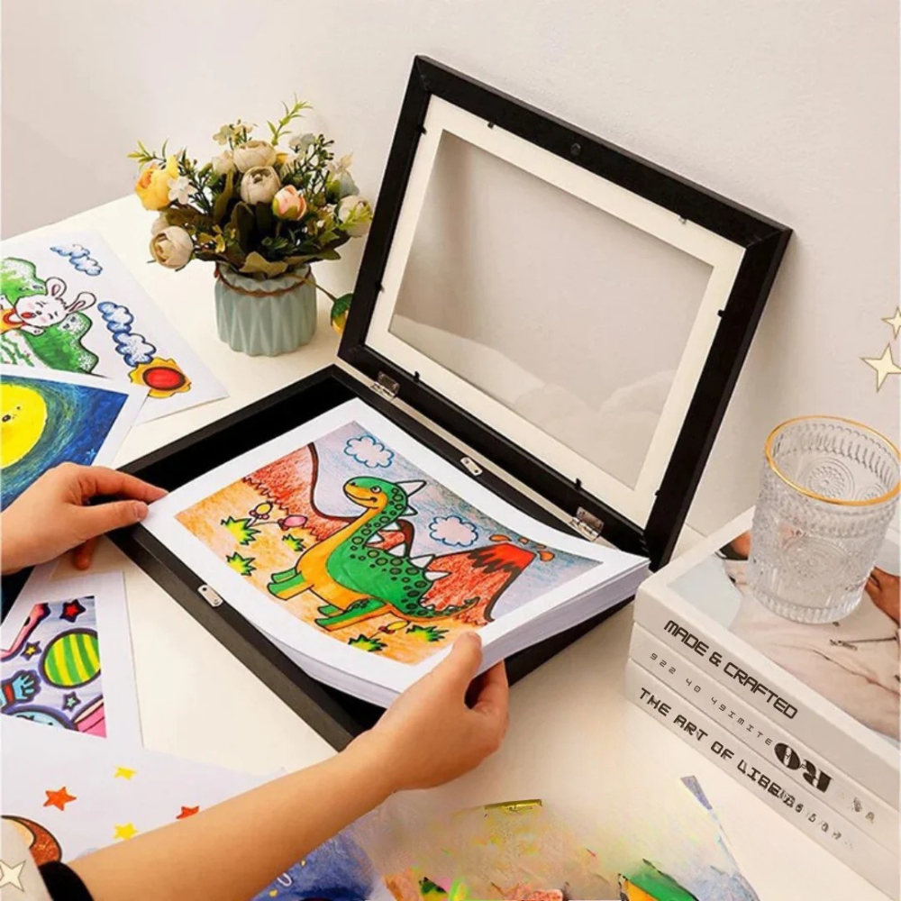 Kids Wall Art Storage Frame Display & Organise Up to 150 Drawings