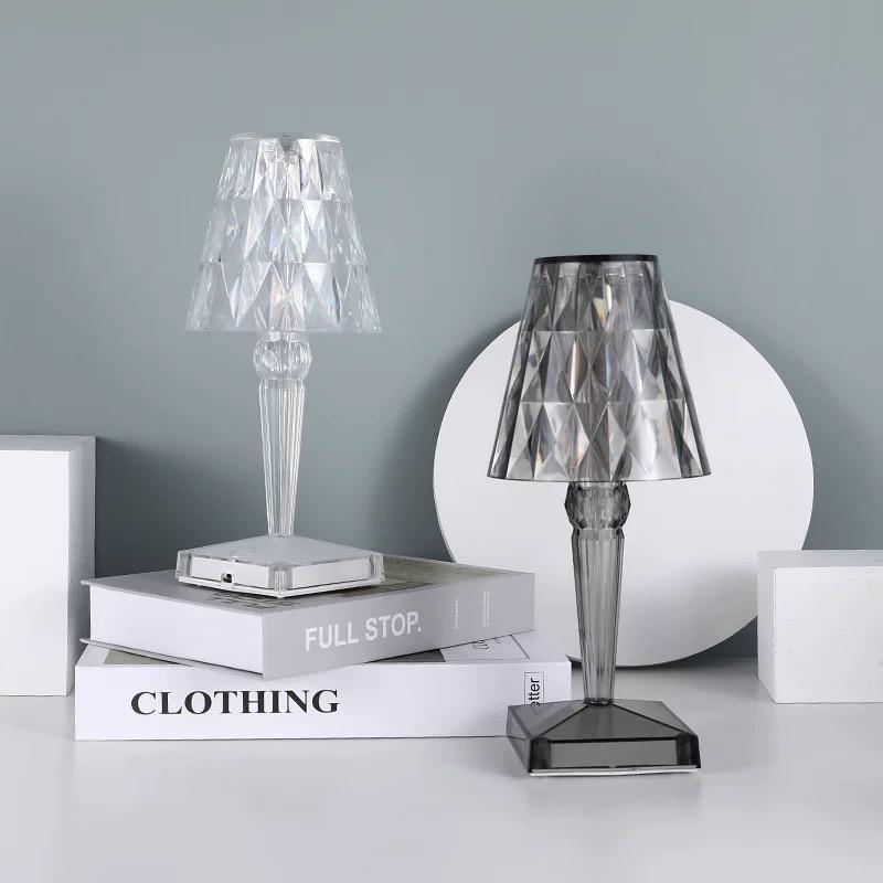 Elegant Crystal Glow Lamp Touch Control & Rechargeable Design