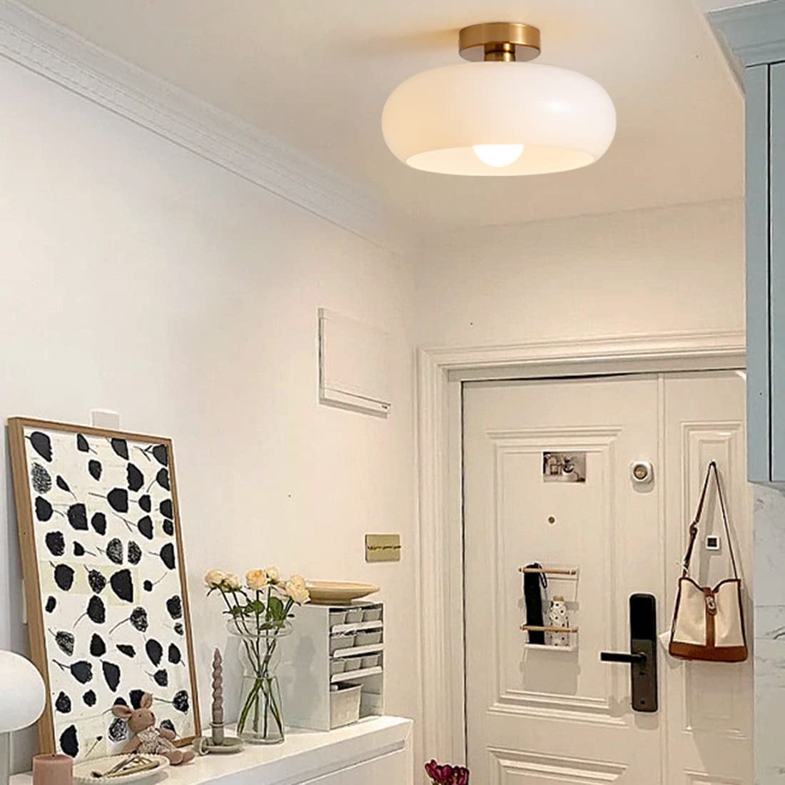 Modern Warm Tinted Round Ceiling Light for Living Room and Bedroom