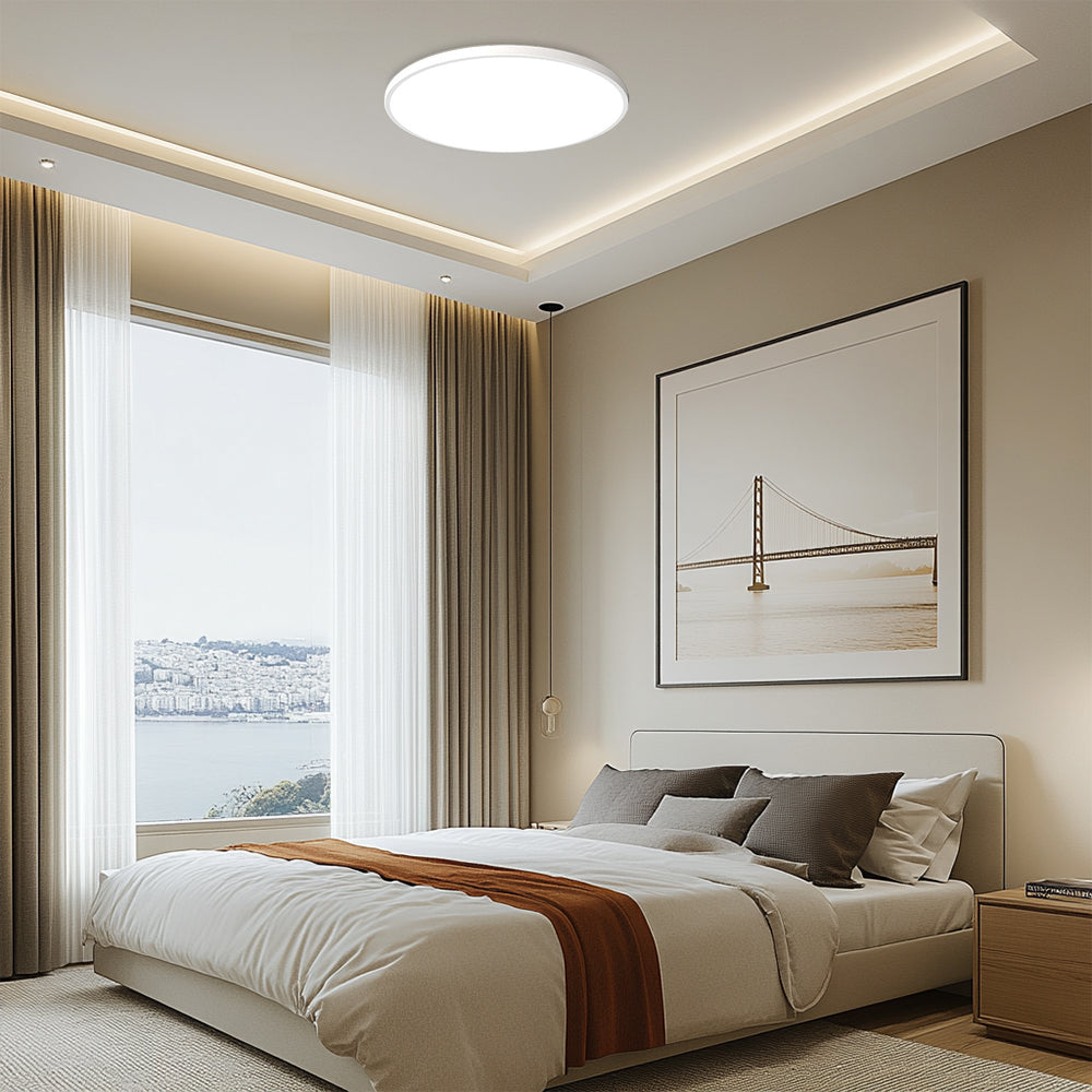 Sleek modern round LED ceiling lamp for elegant living room lighting
