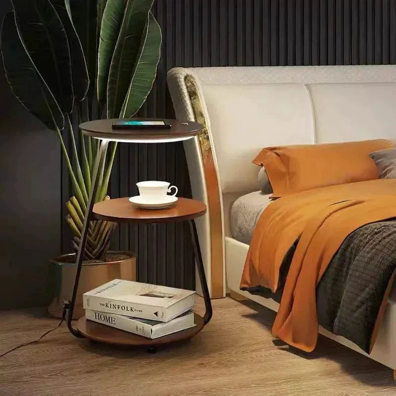 Signature Side Table Bedside Lamp in Modern Double-Layer Design