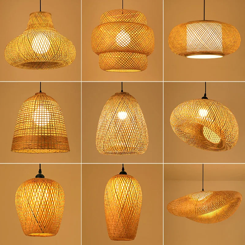 Boho bloei handgemaakte rotan hanglamp