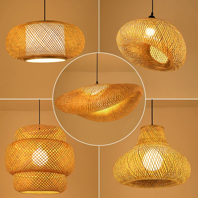 Boho bloei handgemaakte rotan hanglamp