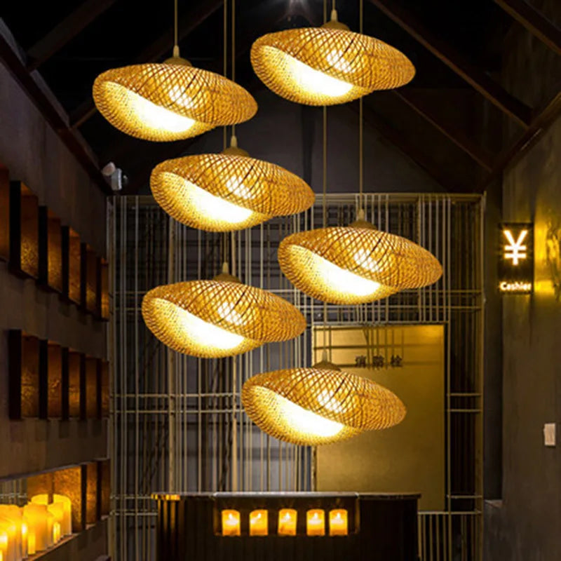 Boho bloei handgemaakte rotan hanglamp