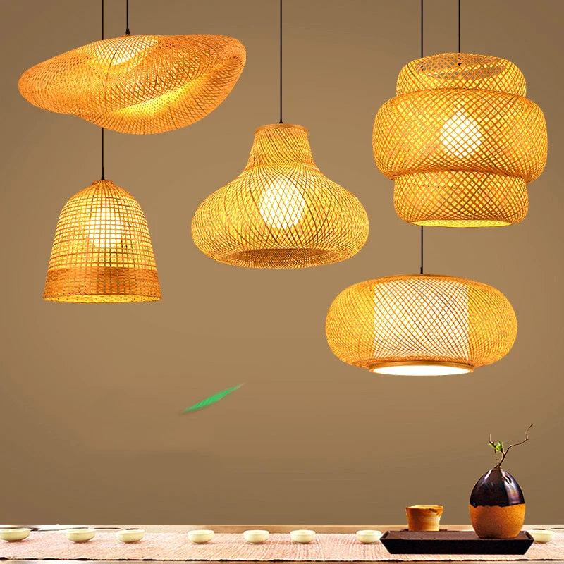 Boho bloei handgemaakte rotan hanglamp