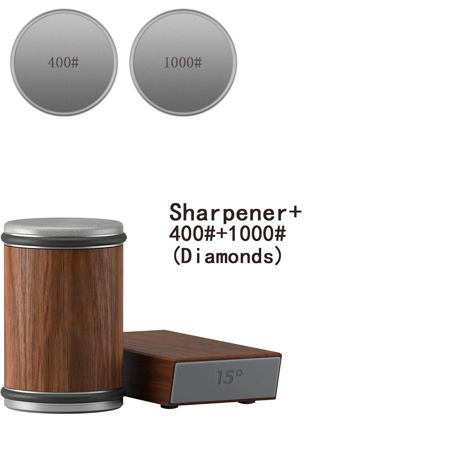 2-in-1 Rolling Knife Sharpener Dual-Angle Edge Tool with Magnetic Knife Holder