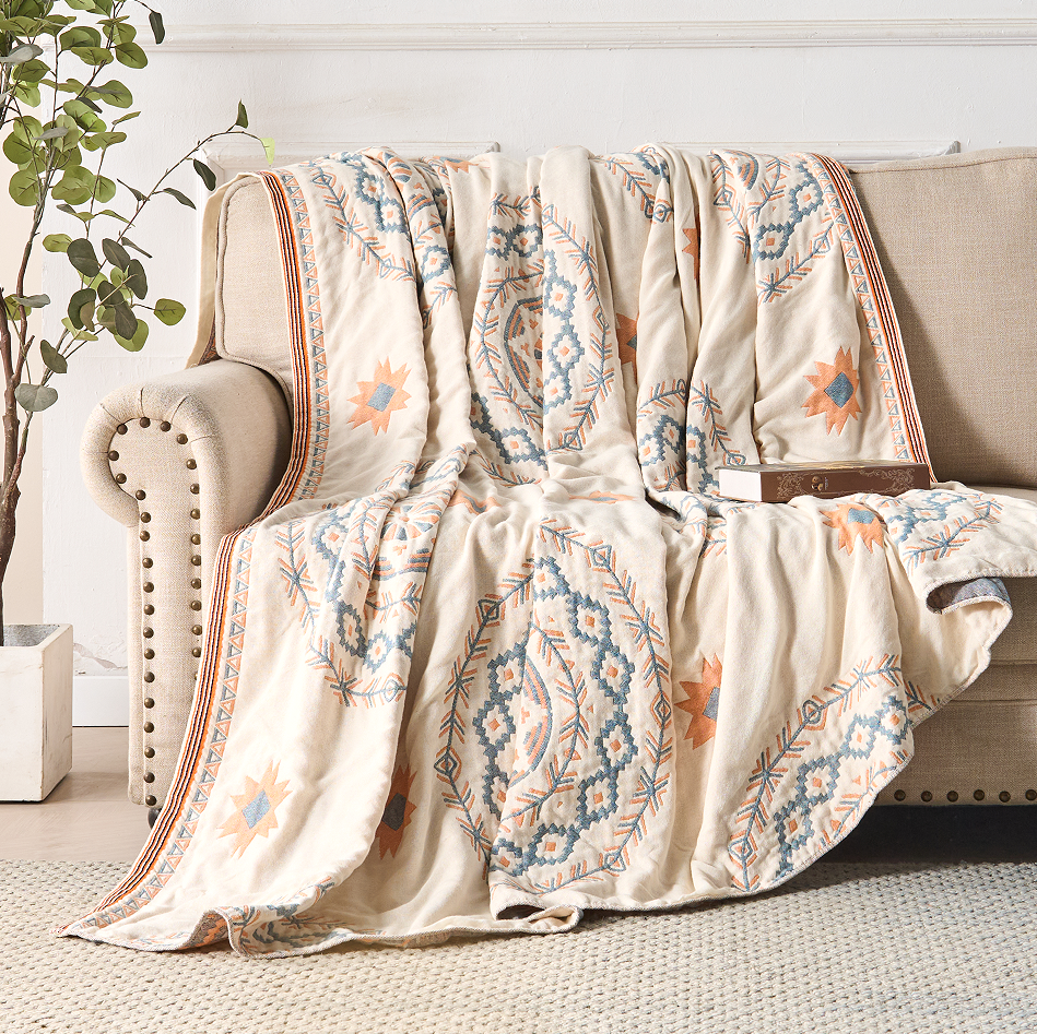 Boho Mandala Throw Blanket Soft Decorative Multi-Purpose Blanket