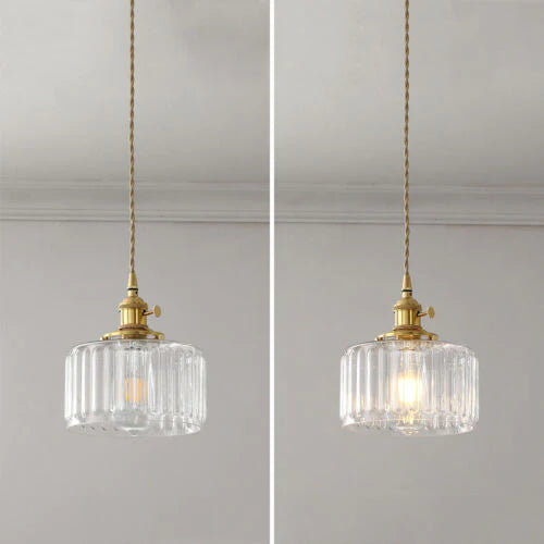 Modern Glass Pendant Light in Crystal-Inspired Hanging Lights