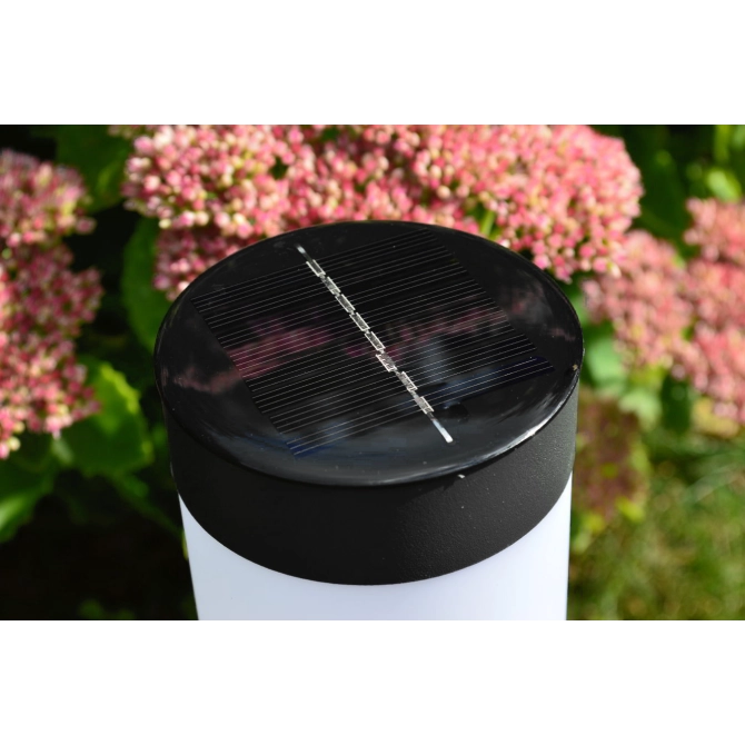 Solar Powered Garden Lamps 2-Piece Black Outdoor Lights with Energy-Saving Mode