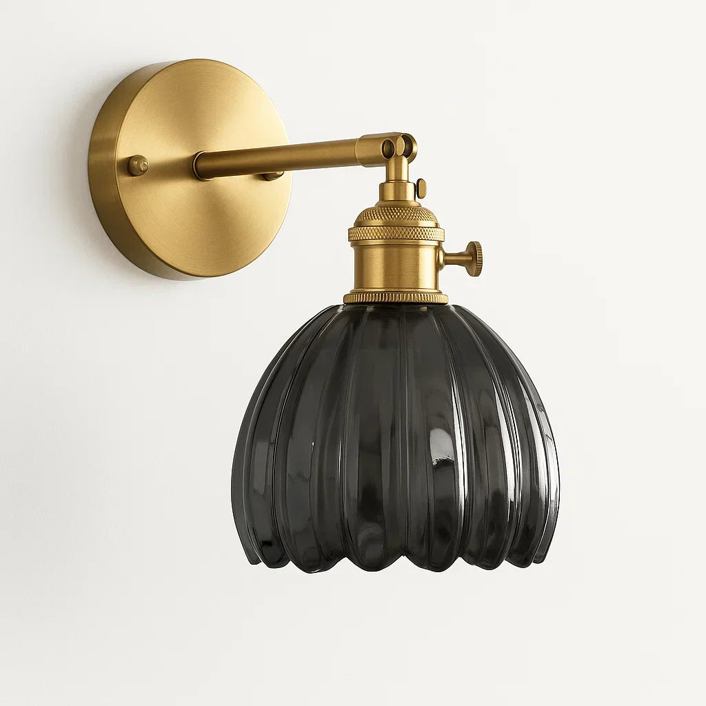 Tulip-Shaped Vintage Retro Glass Wall Light