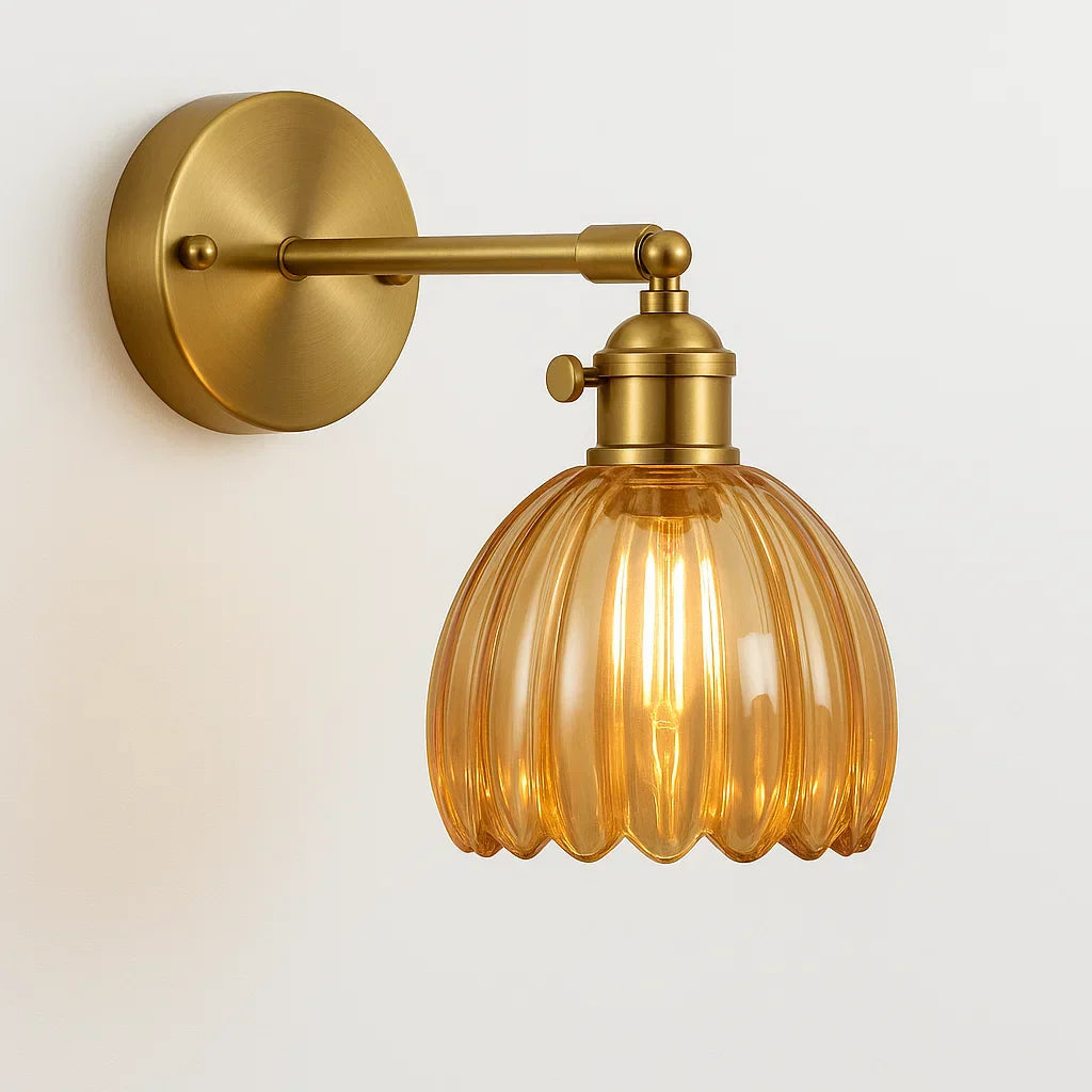 Tulip-Shaped Vintage Retro Glass Wall Light