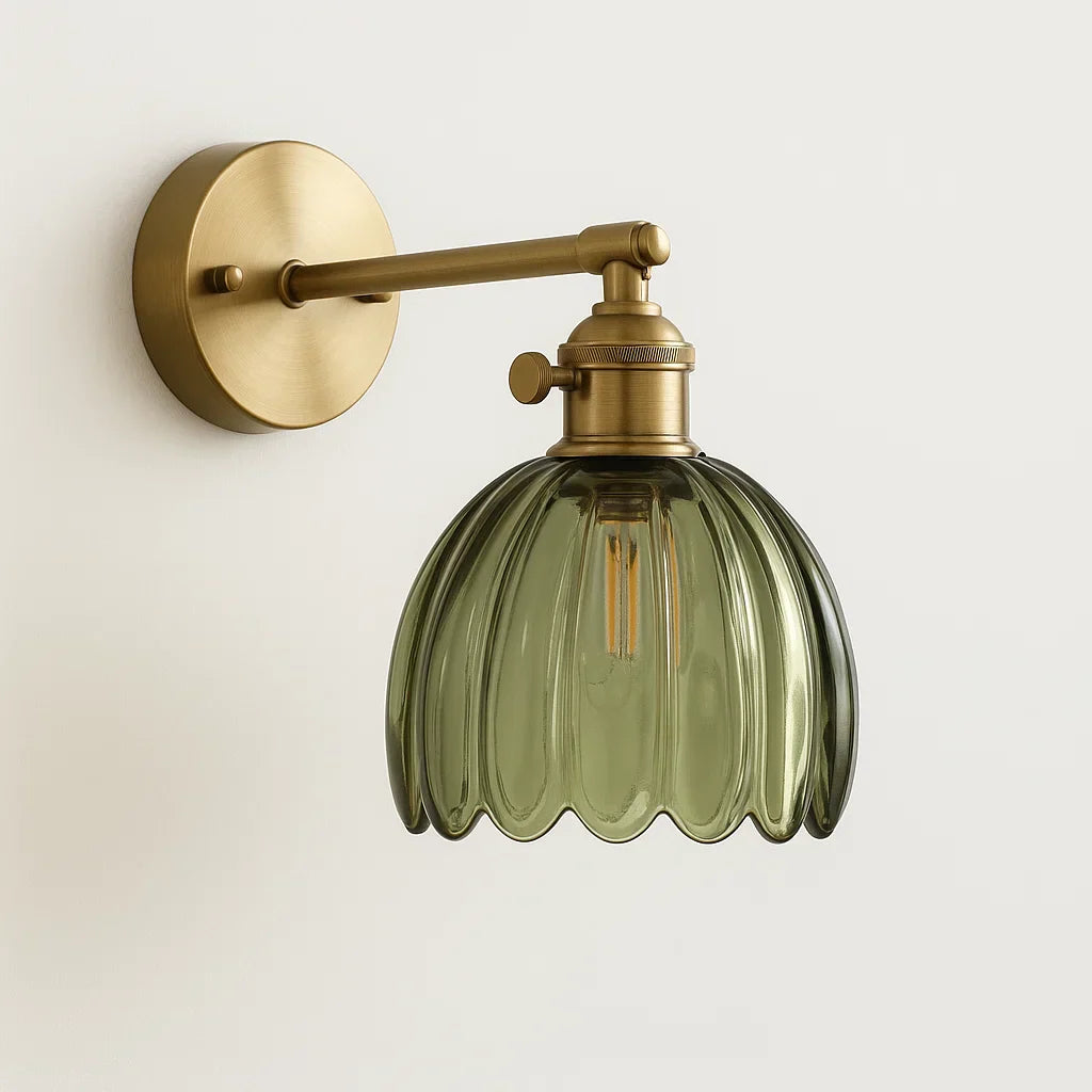 Tulip-Shaped Vintage Retro Glass Wall Light