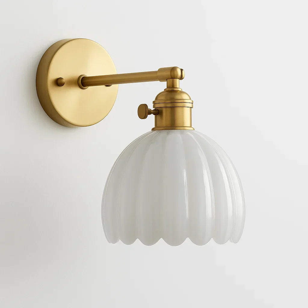Tulip-Shaped Vintage Retro Glass Wall Light