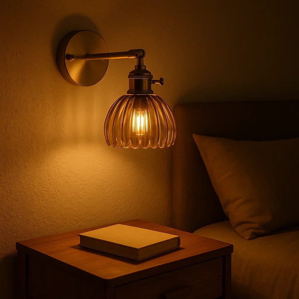 Tulip-Shaped Vintage Retro Glass Wall Light
