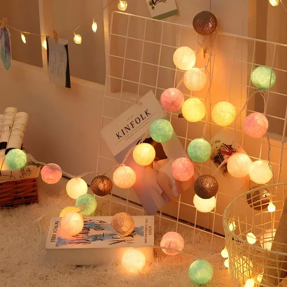 Atmospheric Ball String Lights Soft Glow Home Decorative Lights