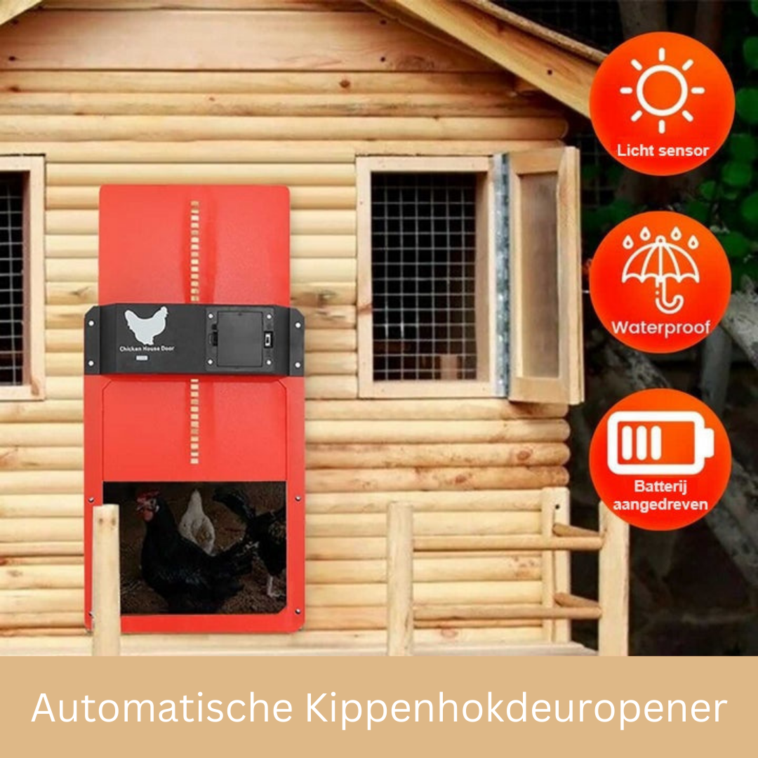 Weatherproof Automatic Coop Door Light-Sensor Safety System for Chickens