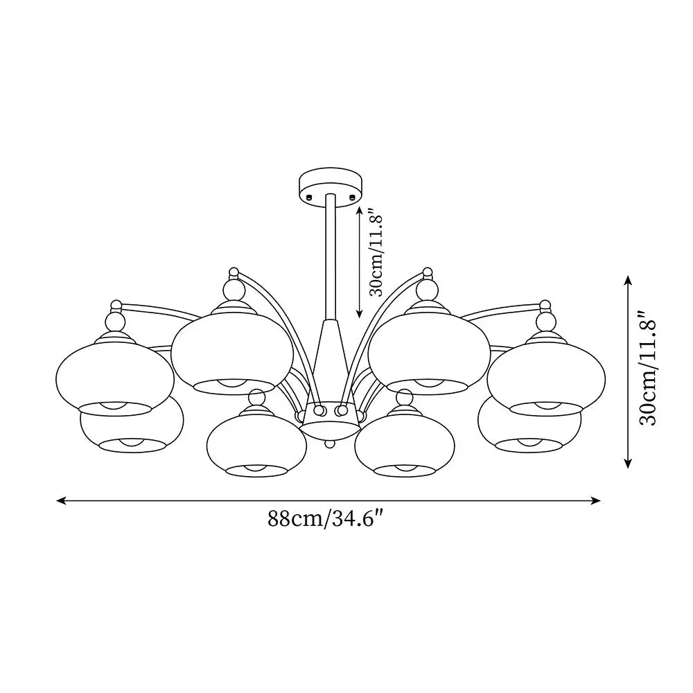 Retro Melodica Mid-Century Retro Glass Chandeliers