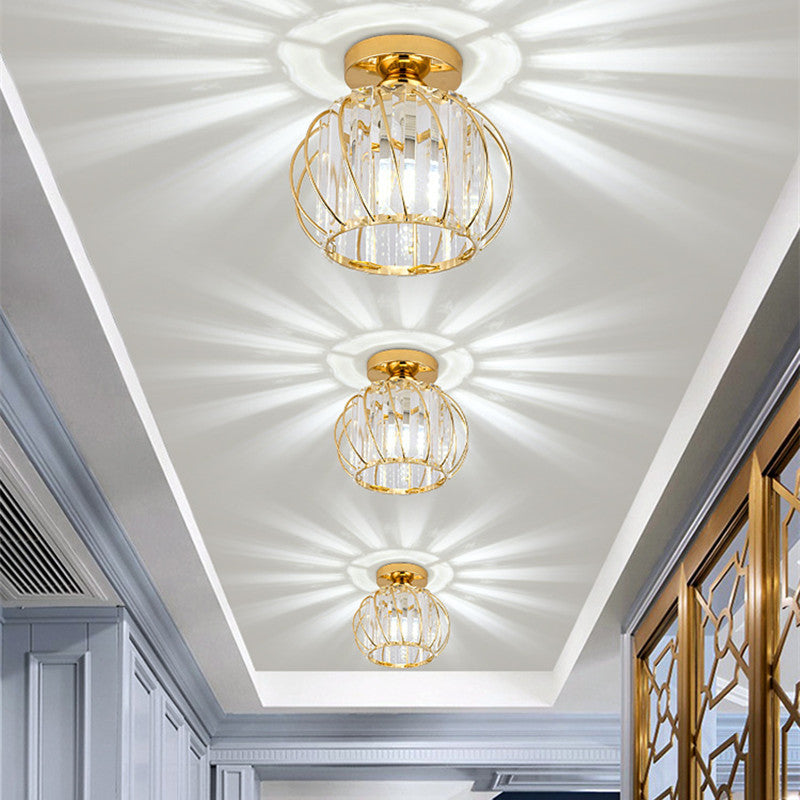 Elegant Black & Gold Spherical Ceiling Light for Sitting Room