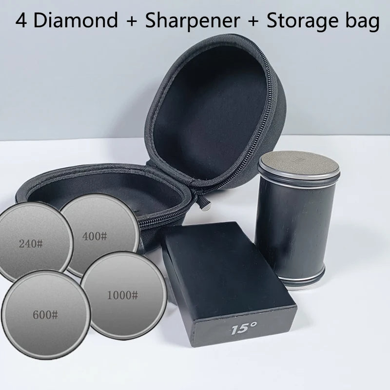 2-in-1 Rolling Knife Sharpener Dual-Angle Edge Tool with Magnetic Knife Holder