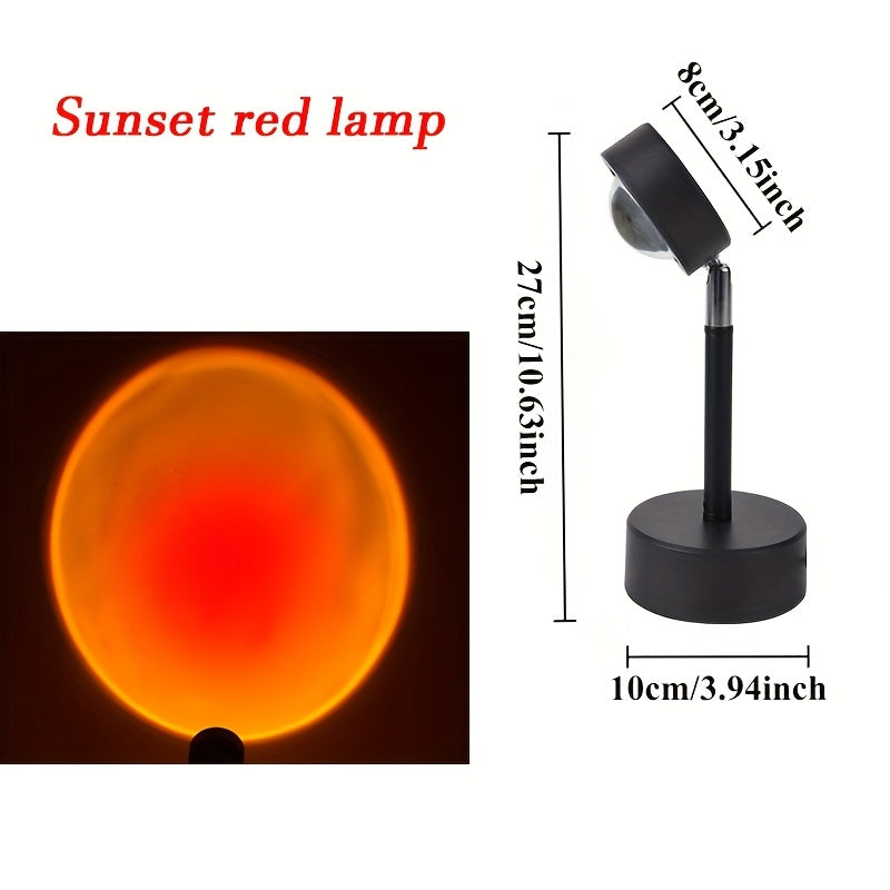 Sunset Lamp Projector with Rotating LED Night Light with USB for Room & Photography
