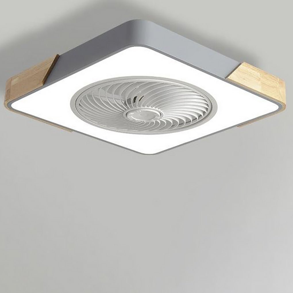 Modern wingless LED ceiling light with fan