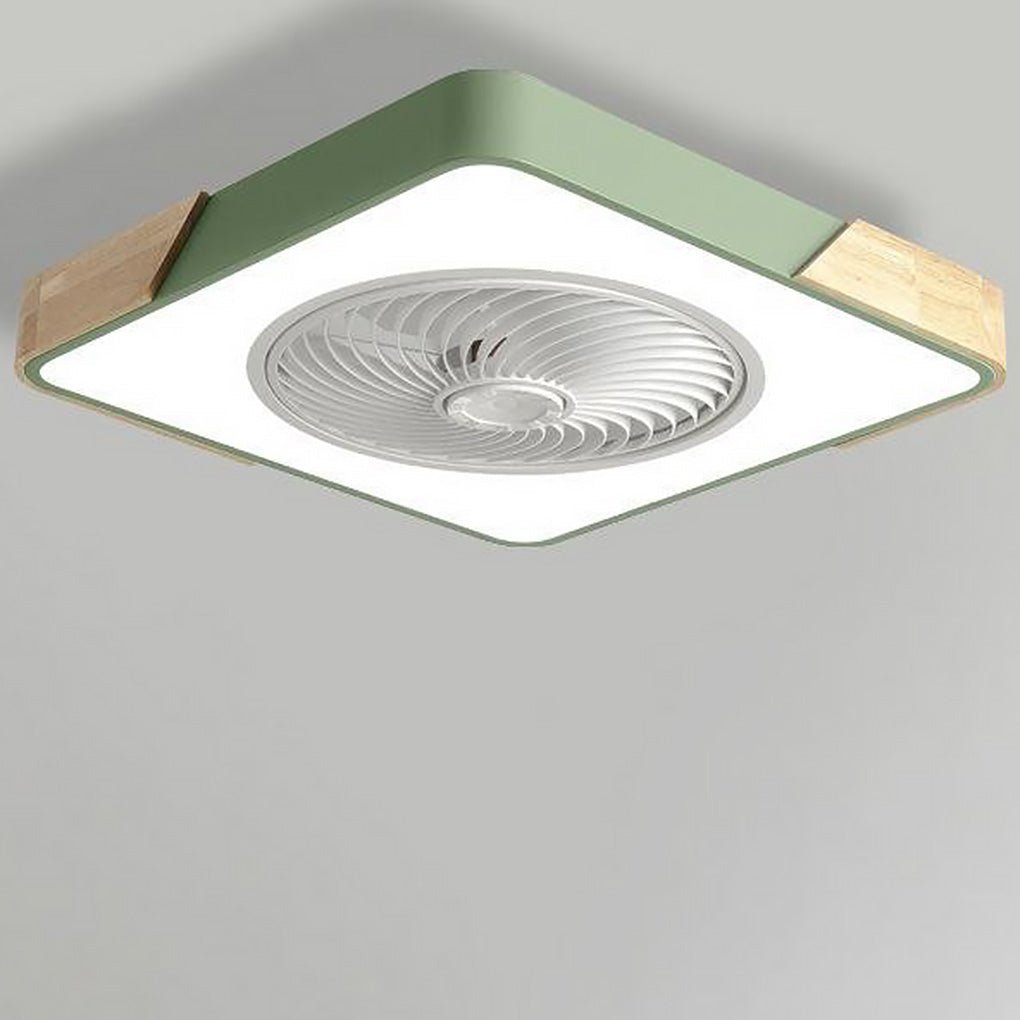 Modern wingless LED ceiling light with fan