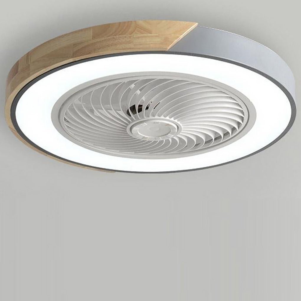 Modern wingless LED ceiling light with fan