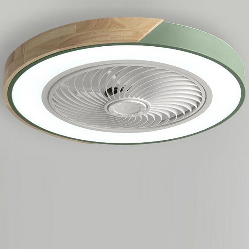 Modern wingless LED ceiling light with fan