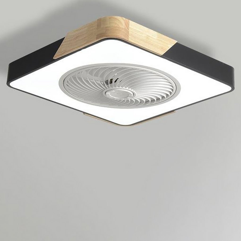 Modern wingless LED ceiling light with fan