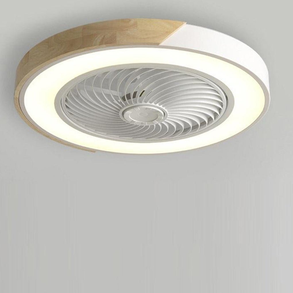 Modern wingless LED ceiling light with fan