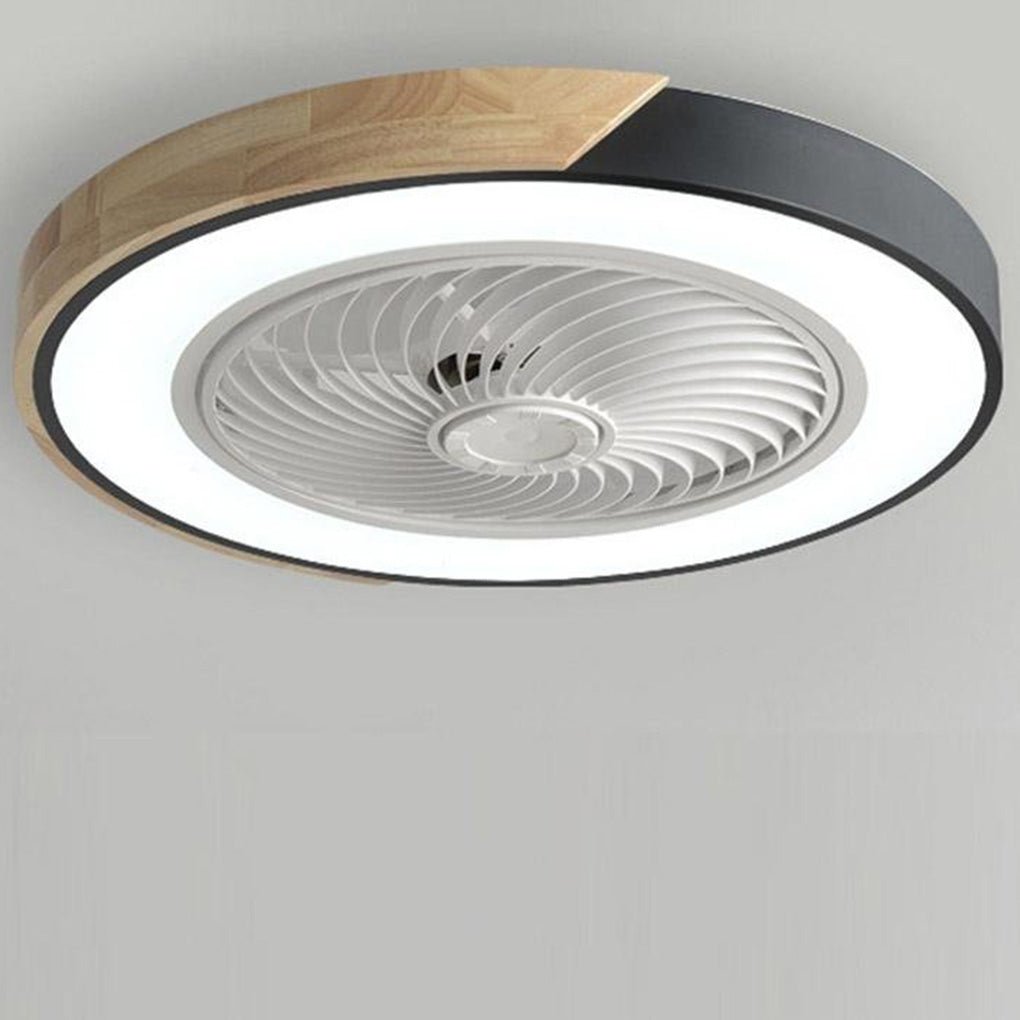 Modern wingless LED ceiling light with fan