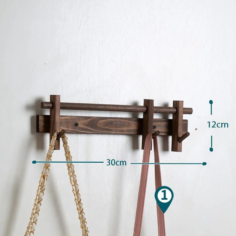 Modern Wall Rack Adjustable Hook Organizer for Hallway or Living Room