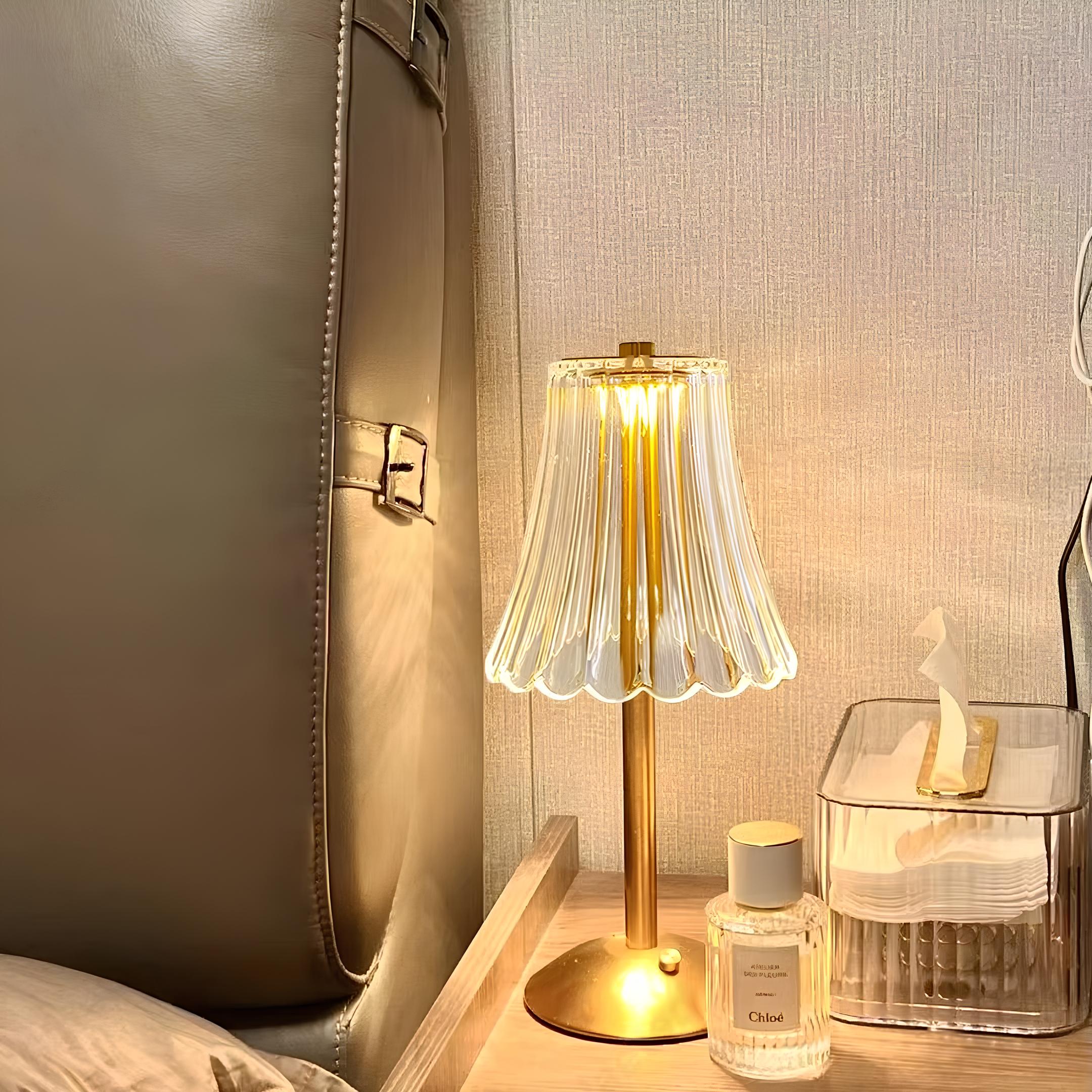 Golden Crystal Table Lamp Touch Control & Cordless LED Light