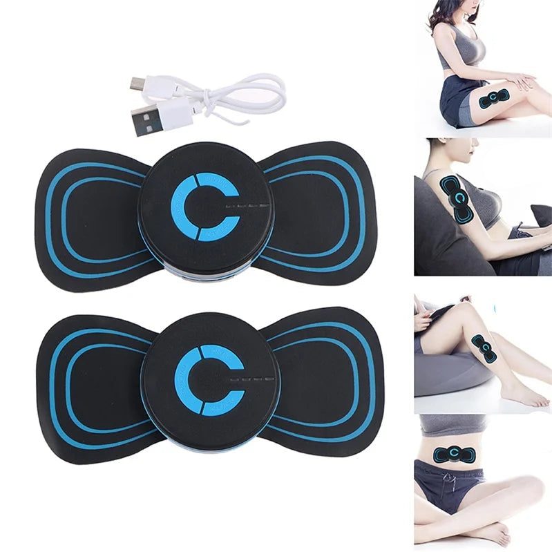 Wireless muscle stimulating massage device with microcurrent technology