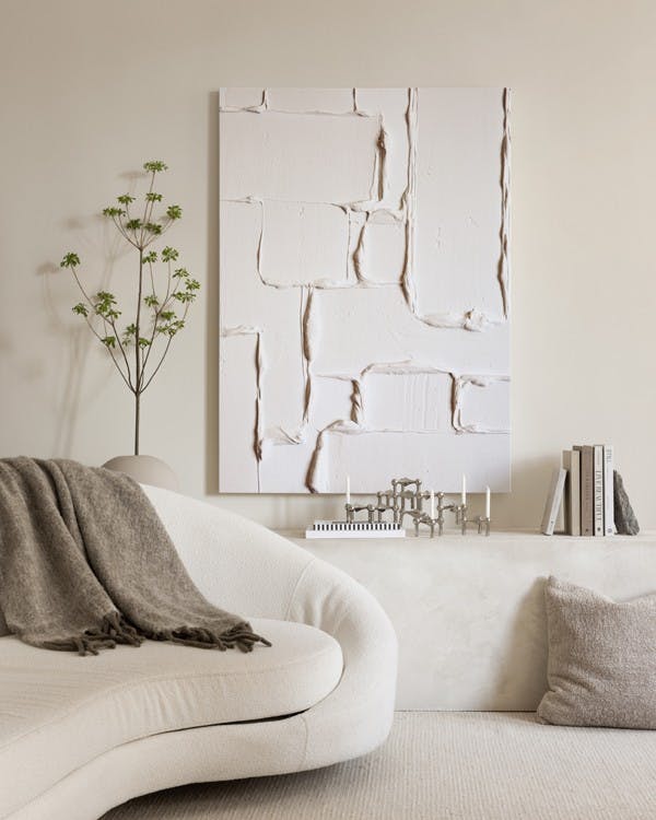 Ardina Abstract Wandpaneel met Textuur in Neutrale Tinten