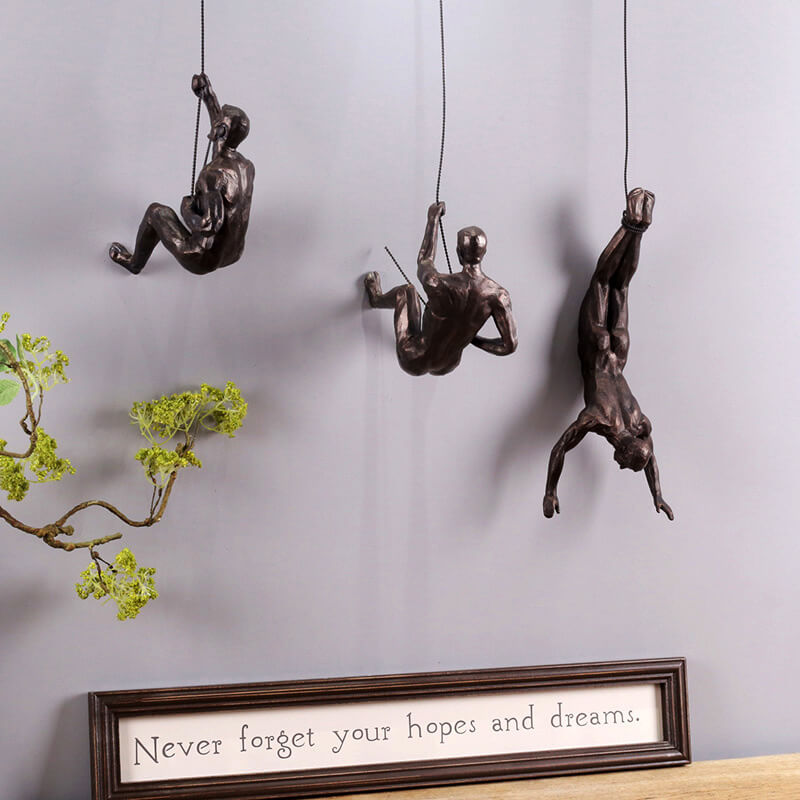 Climbing Figure Wall Sculpture Modern Inspirational Home Decor