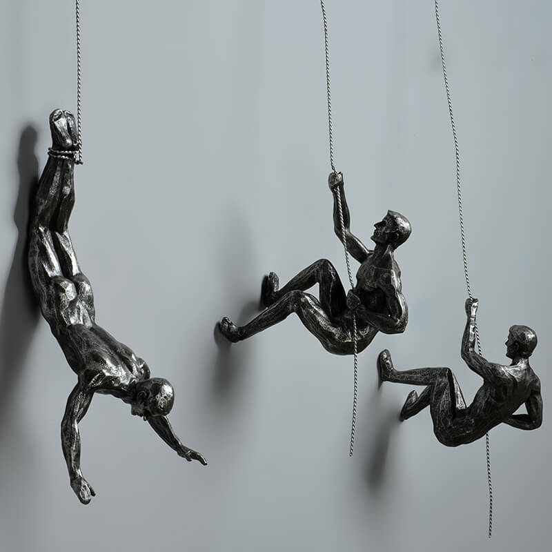 Climbing Figure Wall Sculpture Modern Inspirational Home Decor