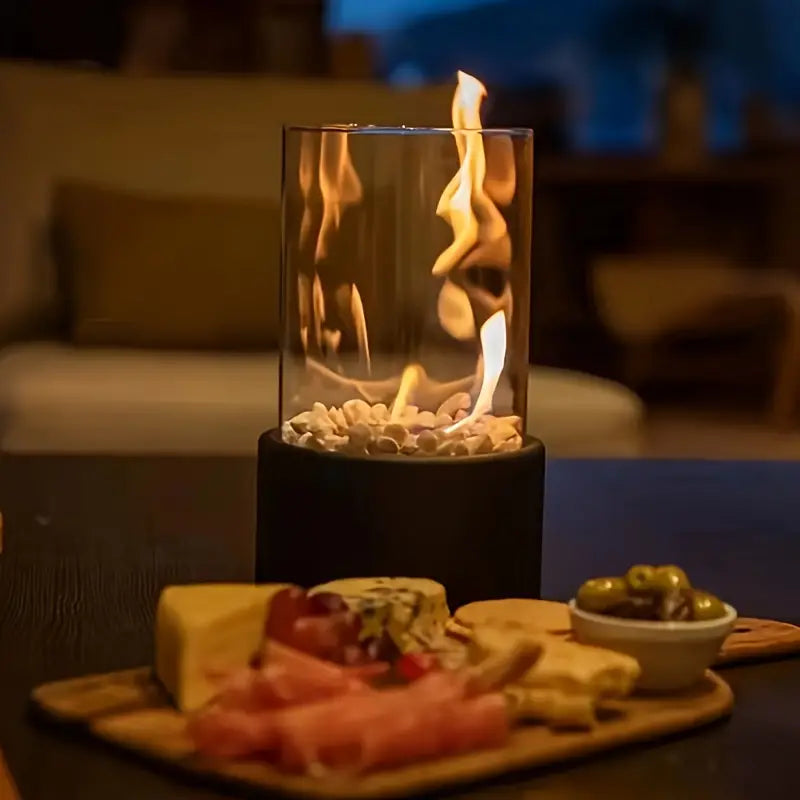 Modern Portable Flame Feature Indoor Outdoor Ambient Heat