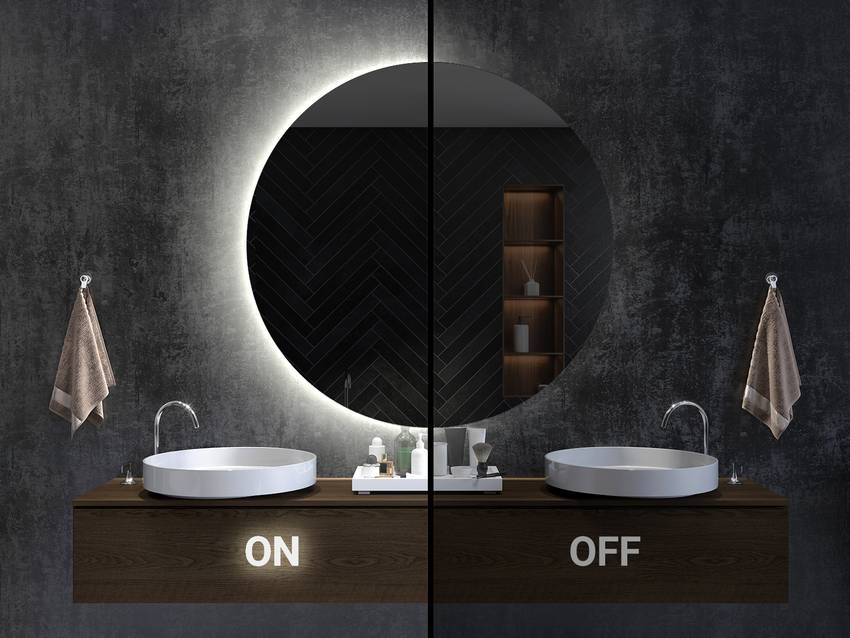 Asymmetrische LED-Wandspiegel