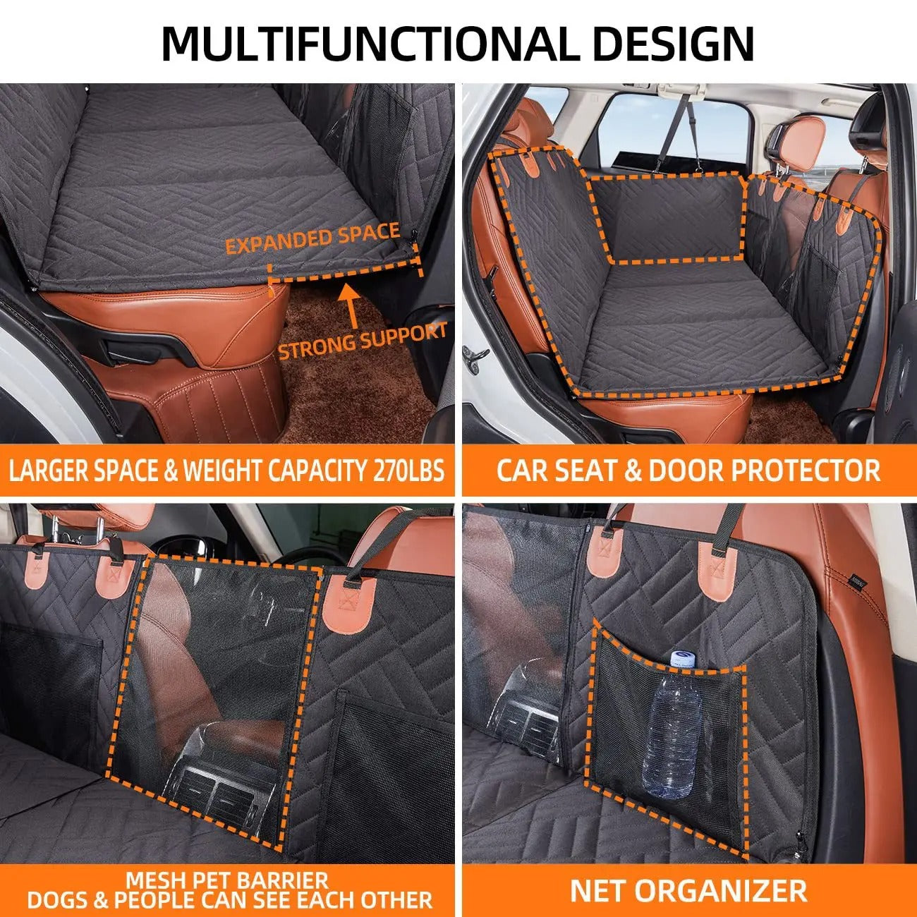 Dog Car Seat Extender Backseat Bridge for Safe and Clean Rides