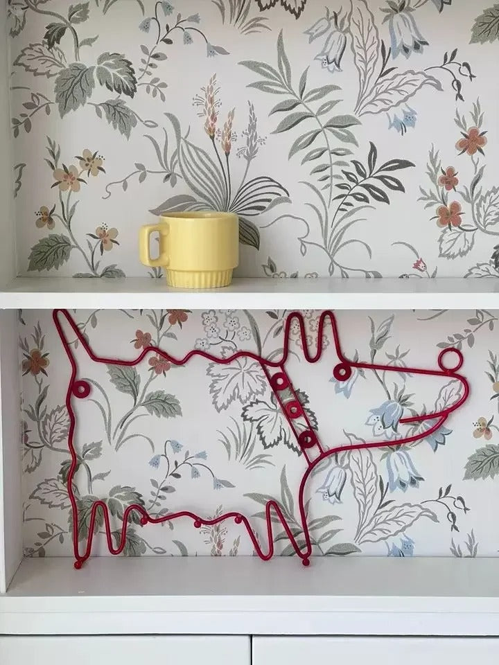 Minimalist Wall Hook Bold Red 5-Hook Organizer for Entryway