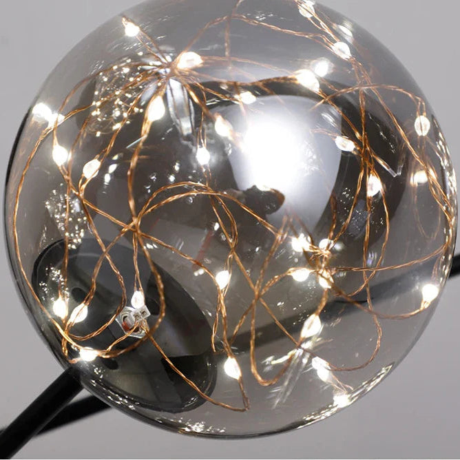 Noble bright crystal pendant lamp with glass elements