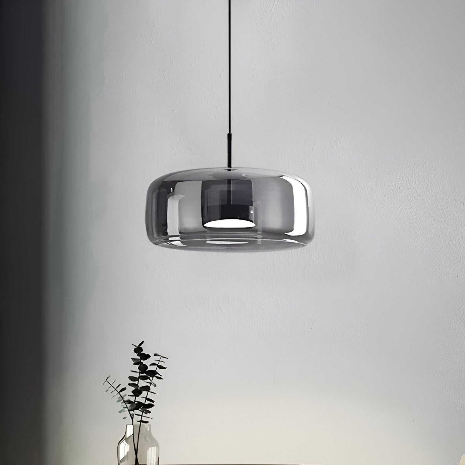 Retro Modern Glass LED Pendant Light Hand-Blown Trio with Adjustable Cord