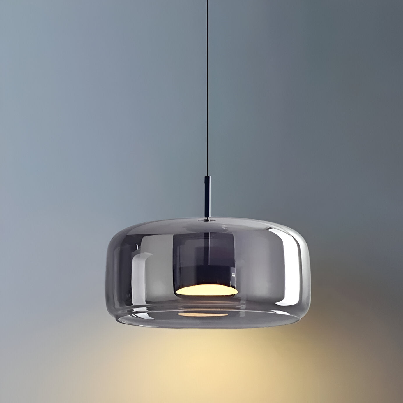 Retro Modern Glass LED Pendant Light Hand-Blown Trio with Adjustable Cord
