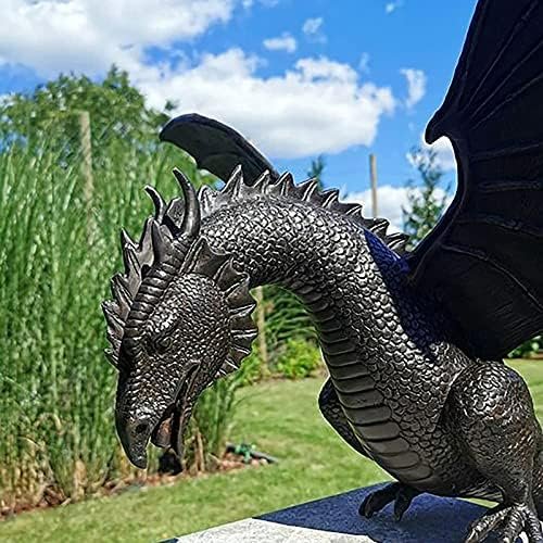 Mythical Dragon Fountain Statue Enchanting Garden Centerpiece